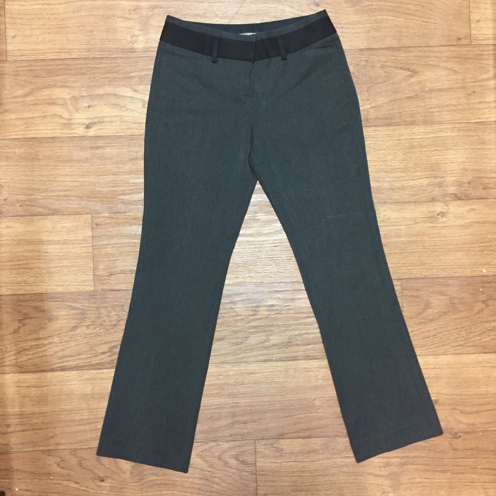 Express Editor Pants Dark Gray/Black Trim US 0 S
